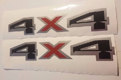 4x4 decal stickers black flat gray and red silverado chevy ford f150 f250 (SET)
