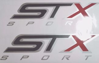 STX sport decal stickers, black matt and gray ford truck (set)