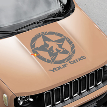 Yeti Sasquatch Army Star Distressed Scratched Bonnet Vinyl Decal Sticker for Jeep Renegade 2