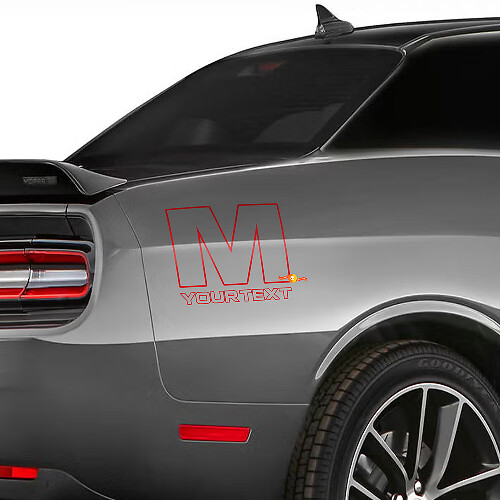 Mopar M Logo Rear Side Vinyl Sticker Decal 2 for Dodge Challenger