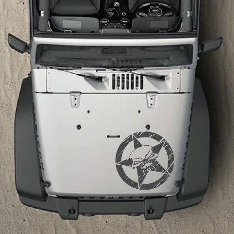 Army Star & Skull Hood Vinyl Decal Sticker for Jeep Renegade