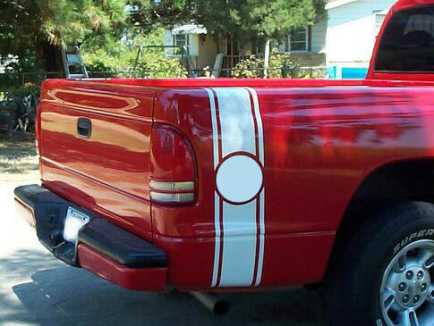 Outline Stripes with Circle Bedside Vinyl Decal for Trucks