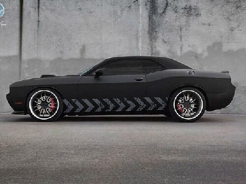 Distressed Arrow Style Stripes Side Vinyl Decal Sticker for Dodge Challenger