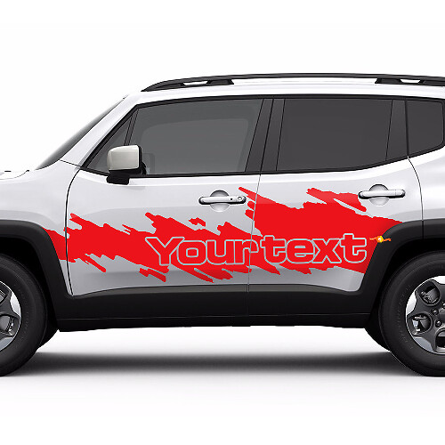 Custom Text Splash Splatter Graphic Side Doors Vinyl Decal Sticker for Jeep Renegade