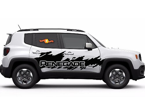 Jeep Renegade Side Splash Splatter Logo Graphic Vinyl Decal Sticker
