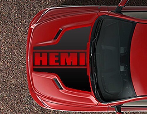 HEMI Outline Hood Vinyl Decal Set for Dodge RAM 1500