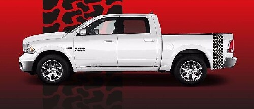 Sport Big Horn Tyre Tread Bed Sticker Decal Set For Dodge Ram