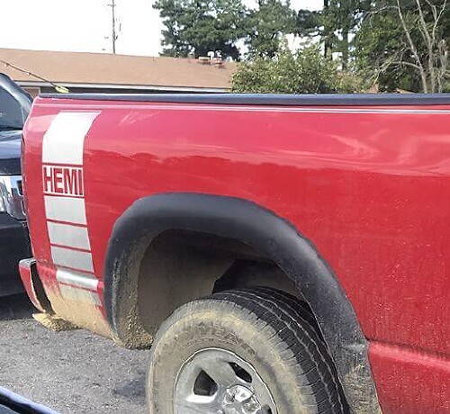 Racing HEMI Stripes Rear Side Vinyl Decal Kit for Dodge Ram