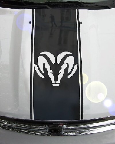 1500 2500 3500 Ram Head Truck Hood Stripes Vinyl Decal Sticker Graphic DH-004A