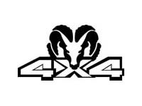 4x4 w/ Ram Jeep Decal Sticker