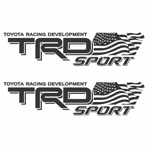 TRD Sport USA Flag Bedside Vinyl Decal Sticker for Toyota Tacoma