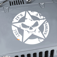 Custom Text Military Star Skull Hood Vinyl Sticker Decal for Jeep Wrangler JK CJ TJ 2