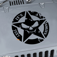Custom Text Military Star Skull Hood Vinyl Sticker Decal for Jeep Wrangler JK CJ TJ 3