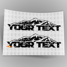 Custom Text Mountain Scratched Distressed Bonnet Vinyl Decal Sticker for Jeep Wrangler 2