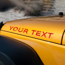 Custom Text Scratched Distressed Style Bonnet Vinyl Sticker Decals for Jeep Wrangler JK JL 2