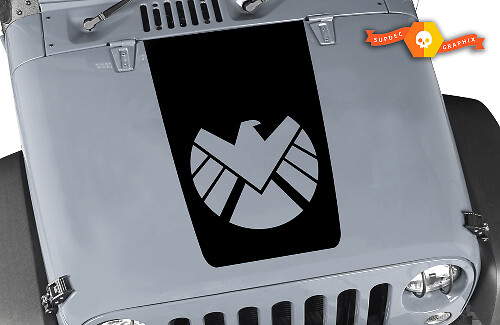 Eagle Shield Hood Blackout Vinyl Decal for Jeep Wrangler