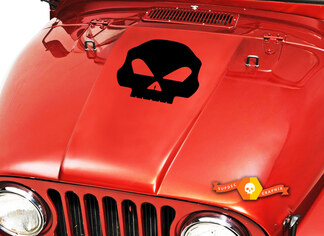 Skull Hood Vinyl Decal Sticker (21) fits: Jeep CJ 5 6 7 8