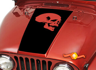 Skull Hood Blackout Vinyl Decal Sticker (14) fits: Jeep CJ 5 6 7 8