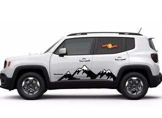 Vinyl Graphics Snow Mountain Car Sticker Hood Decal For Jeep Renegade Cherokee