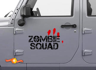 Pair Zombie Squad Outbreak Response Jeep Blood Door Decal Vehicle Truck Car Vinyl