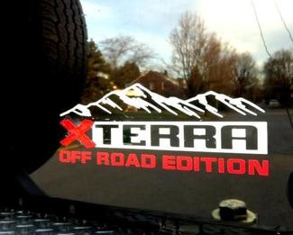 X TERRA XTERRA off road edition both side and tailgate mountains Decals Stickers Vinyl