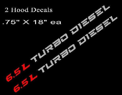6.5L Turbo Diesel Hood Vinyl Decals Kit  for Chevy and GMC Trucks