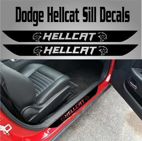 Hellcat Door Sill Stickers Decals Protector for Dodge Challenger 2015-2017