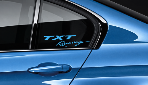 TXT Racing Lettering Pair Side Window Vinyl Decal Stickers