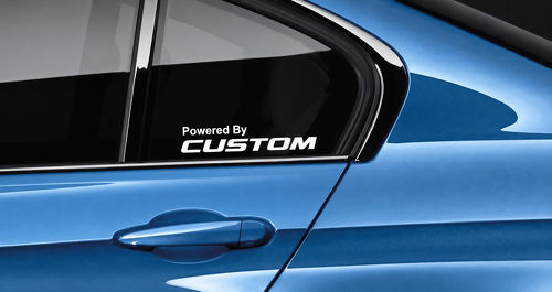 Powered By CUSTOM Lettering Pair Side Window Vinyl Decal Sticker for Dodge Ram 1500