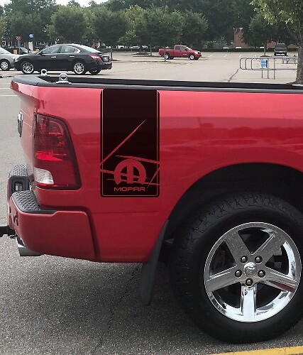 Distressed Style Stripes Bedside Vinyl Decal Sticker for Dodge Ram 2500