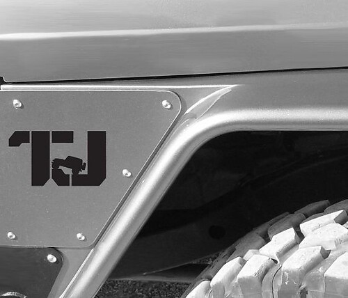 TJ Logo Jeep Silhouette Universal Vinyl Decal Sticker for Jeep Wrangler