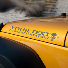 Personnalisé Texte Punisher Capot Autocollant Vinyle pour Jeep Wrangler TJ LJ JK JKU 2