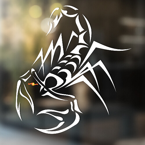 Scorpion Thin Lines Tribal Style Universal Vinyl Decal Sticker
