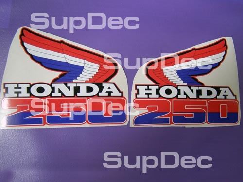 Honda 250 1985 Style Wing Vinyl Decal Pair for Honda