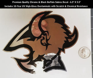 Buffalo Sabres Decal Chrome & Black Hockey Premium 6.5