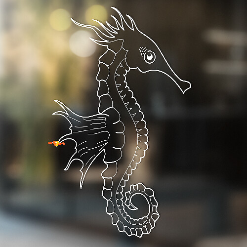 Seahorse Outline Design Universal Vinyl Decal Sticker
