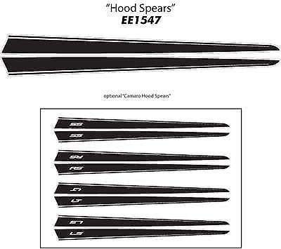 Dual Spears Stripes Hood Vinyl Decal Sticker for Chevrolet Camaro 2013-2015