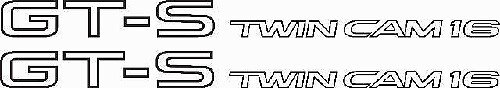 GT-S Twin Cam 16 AE86 vinyl Sticker Decals 2 - SET of 2