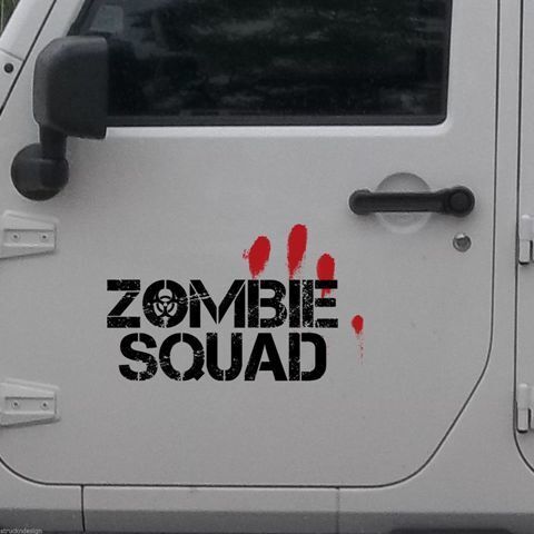 Zombie Squad & Blood Fingers Door Vinyl Decal Sticker for Jeep Gladiator