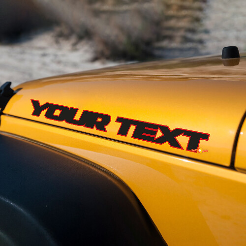Custom Text Bonnet Vinyl Decal Sticker for Jeep Wrangler JK