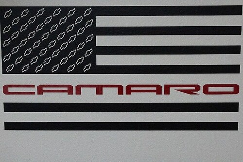 USA Flag in Cvevy Style Universal Vinyl Decal Sticker for Chevrolet Camaro
