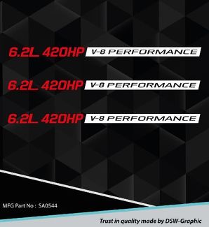 New 6.2l Performance Hood Decal Sticker Emblem Chevy Camaro Ss Rs Ls3 Sa0544
