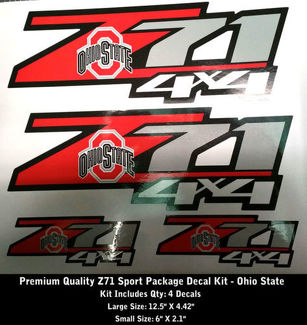 Z71 Decals SET OF 4 OSU Ohio State University Premium 0105