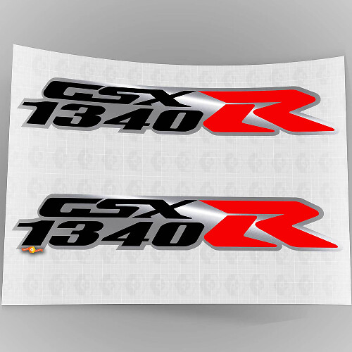 GSXR Hayabusa 1340R Chrome Black Red Sticker Decal Kit