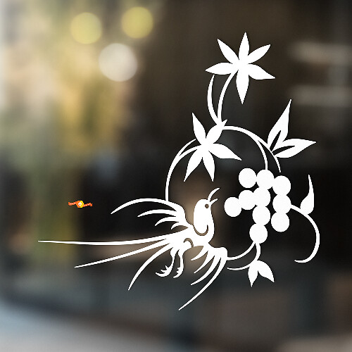Bird and Berries Universal Vinyl Decal Sticker