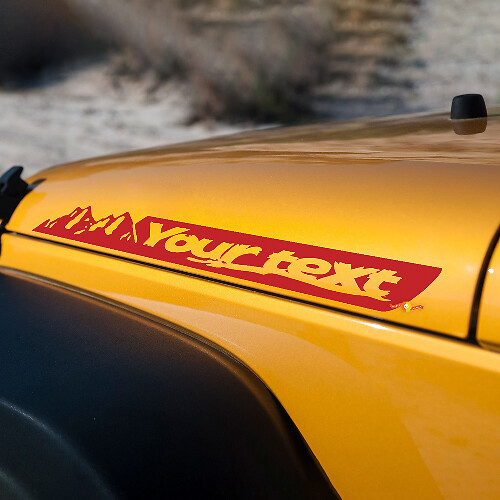 Сustom Text Mountains Bonnet Side Vinyl Decal Sticker for Jeep Wrangler JK Renegade