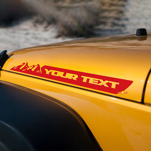 Custom Text Mountains Bonnet Side Vinyl Decal Sticker for Jeep Renegade JK