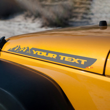 Custom Text Mountains Bonnet Side Vinyl Decal Sticker for Jeep Renegade JK 2