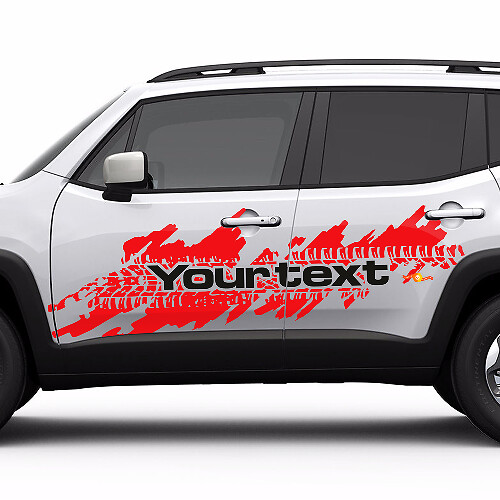 Jeep Renegade Side Splash Tire Tracks Logo Graphic Vinyl Decal Sticker 2 colors