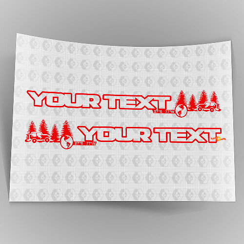 Pair Off Road Bonnet Vinyl Stickers Decals 3 for Jeep Wrangler Unlimited